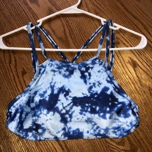 Blue Tie-dye Swimsuit Top